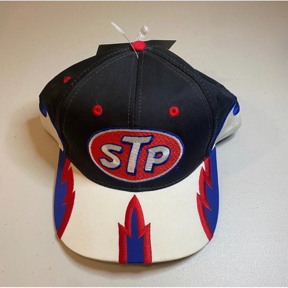 Other - Vintage STP Patch Gas‎ Oil Trucker Mesh Cap Hat Snapback Black Red Blue NWT